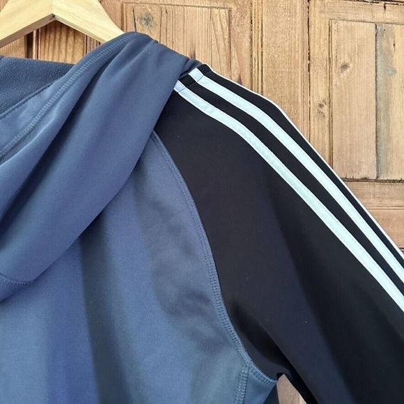 Boy’s Adidas XL (18) Gray and Black Long sleeve Full Zip Hooded Sweater - Flawed - Picture 8 of 8